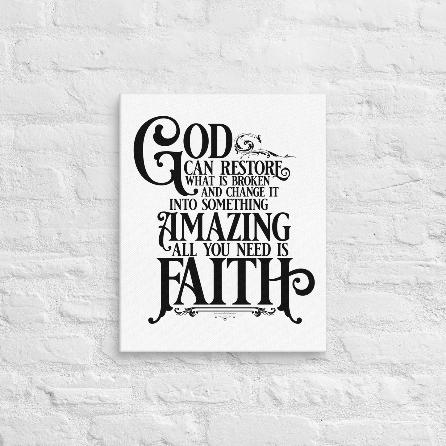 God Restores With Faith 16x20 Canvas Art