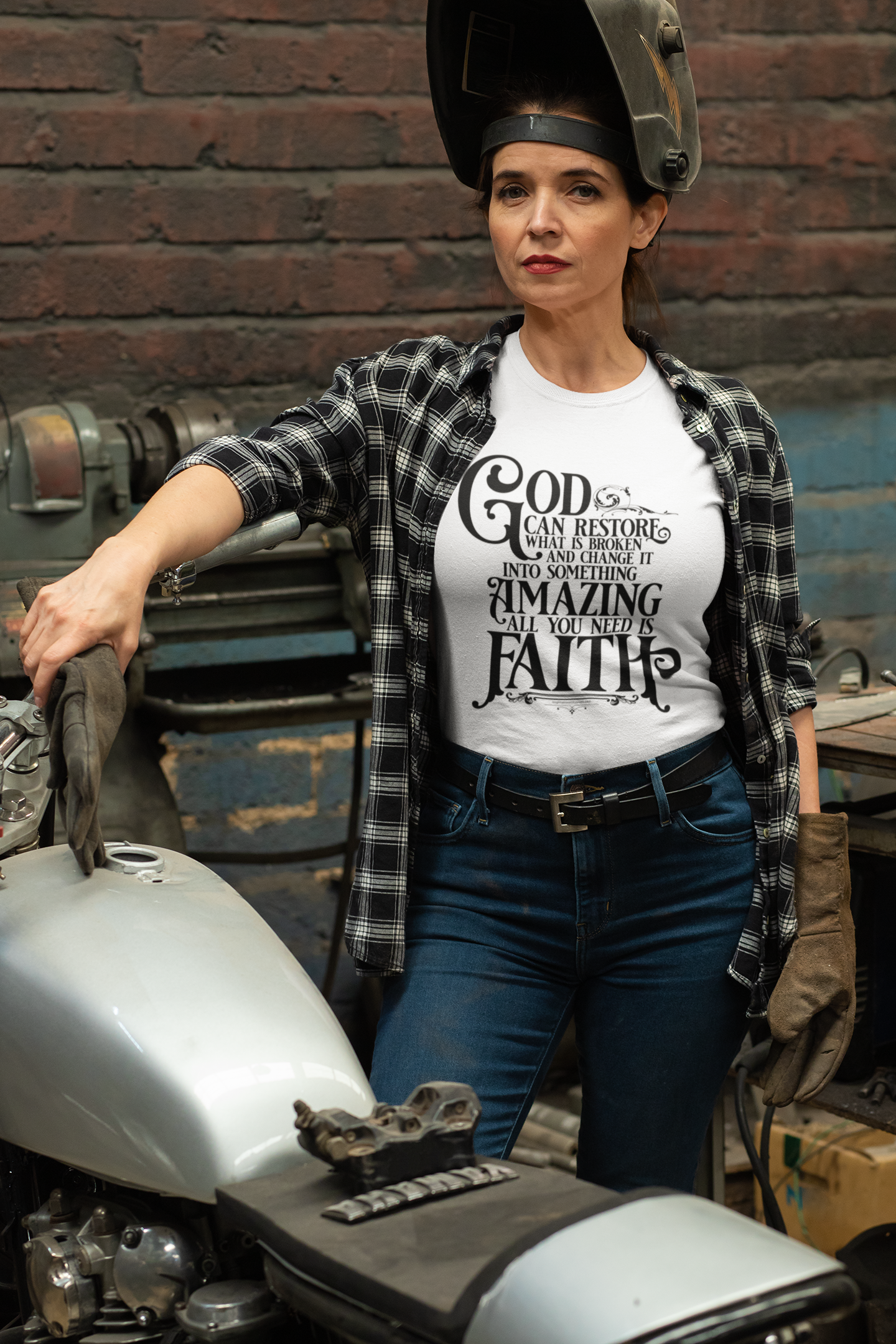 God Restores With Faith Black Text Short-Sleeve Unisex T-Shirt