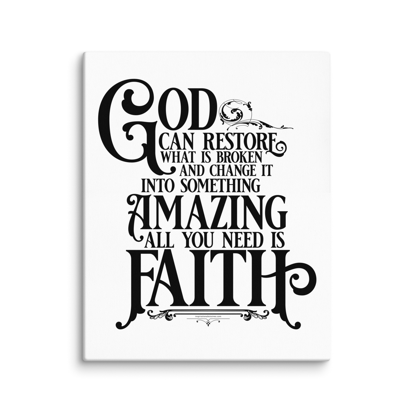 God Restores With Faith 16x20 Canvas Art