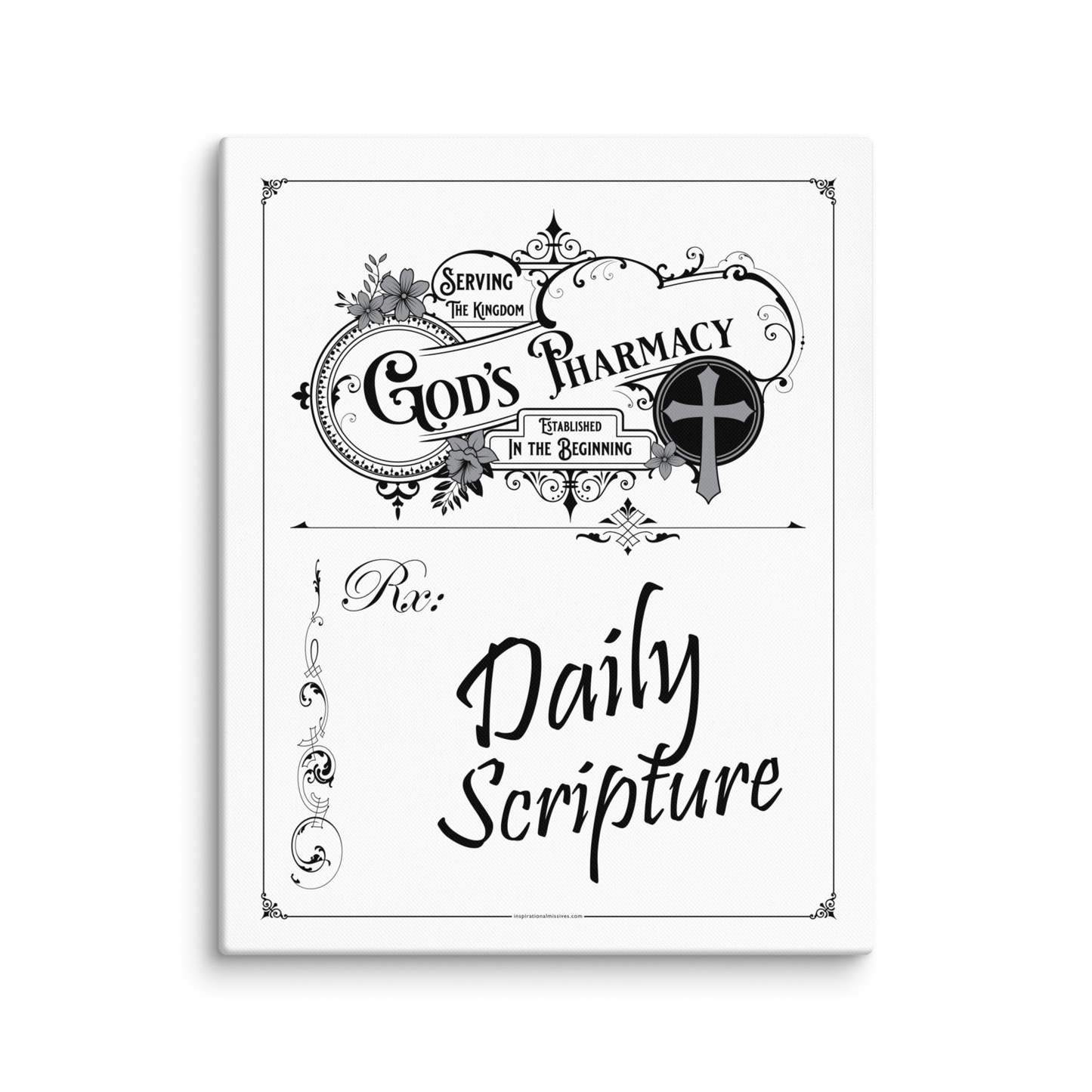 God's Rx Black 16x20 Canvas Art