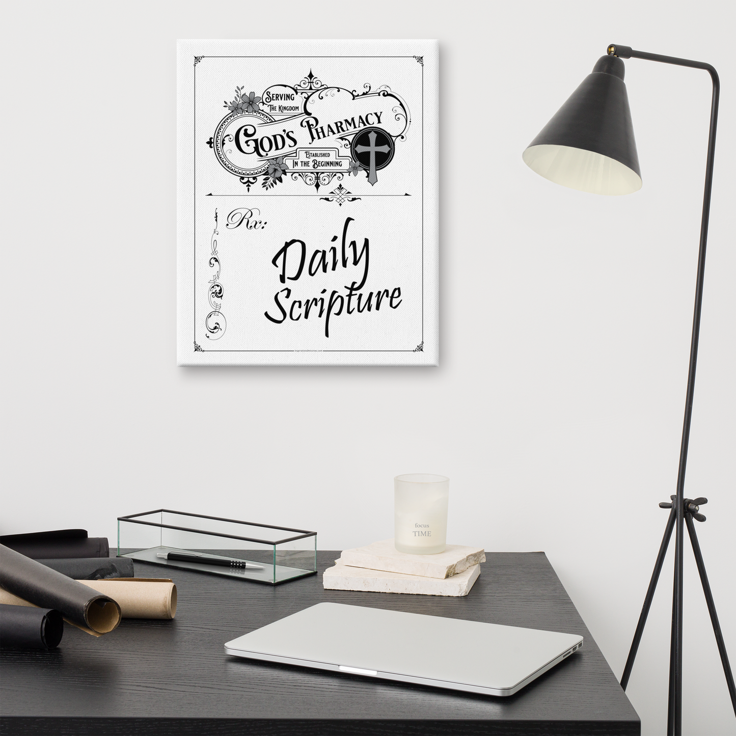 God's Rx Black 16x20 Canvas Art