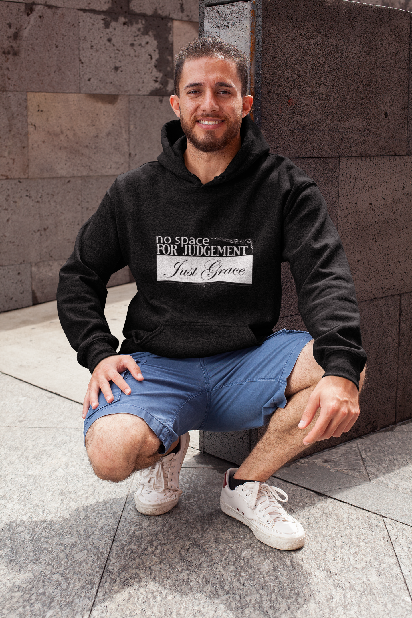 Just Grace White Text Unisex Hoodie