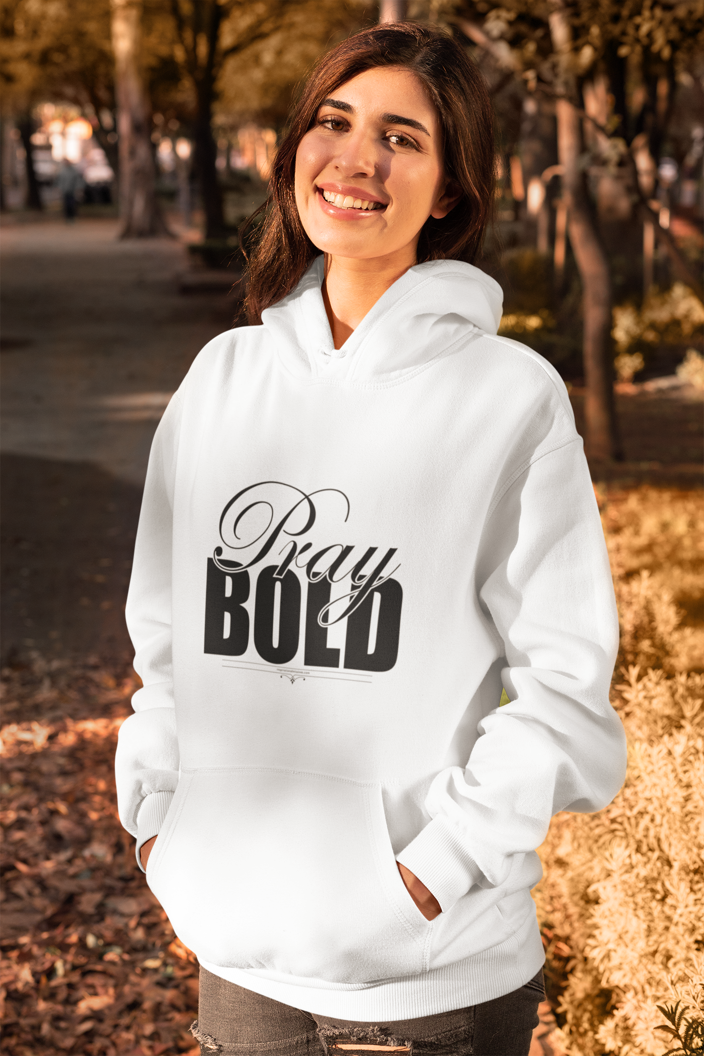 Pray Bold Black Text Unisex Hoodie