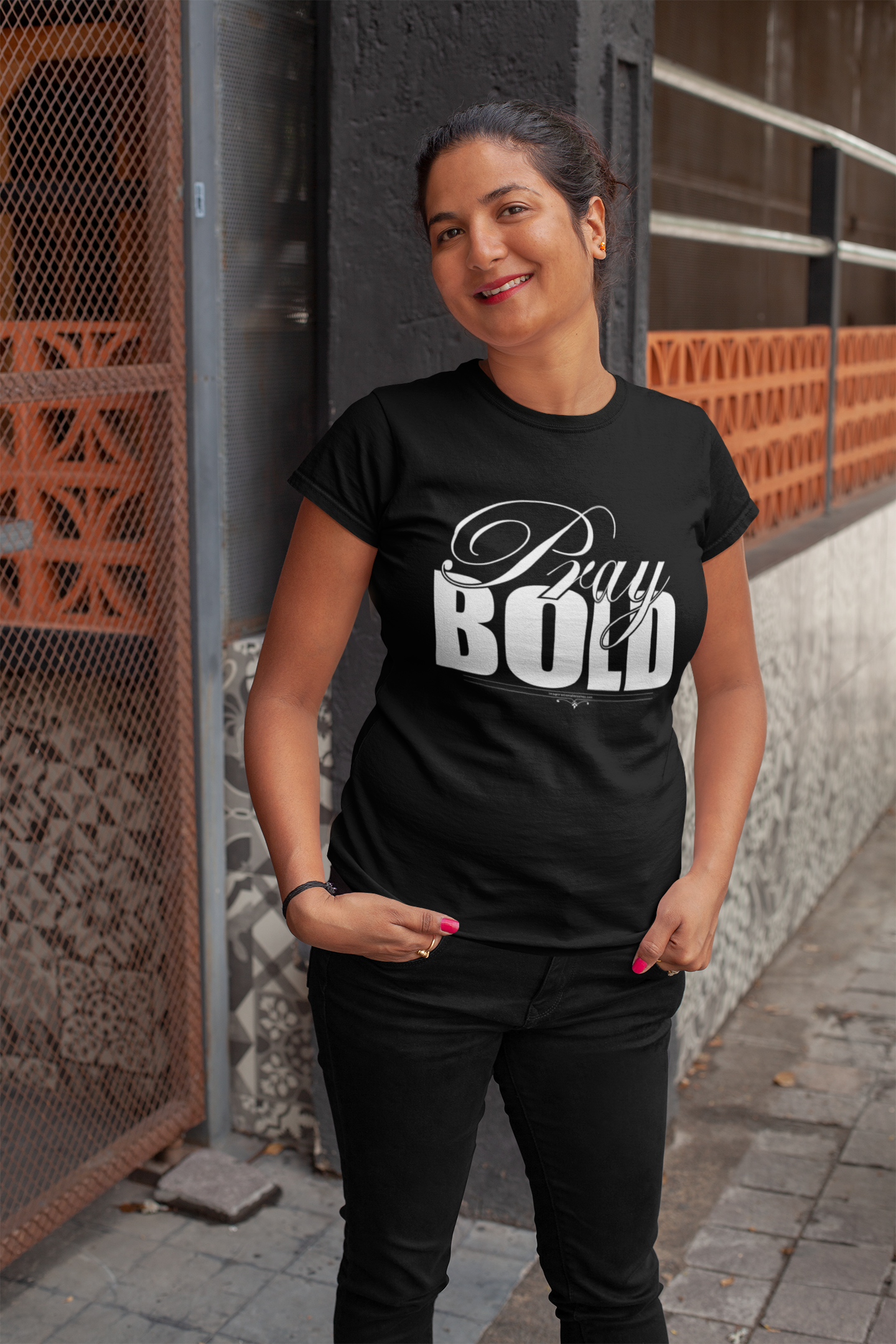 Pray Bold White Text Short-Sleeve Unisex T-Shirt